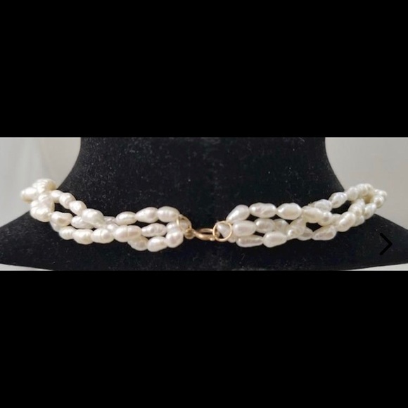 14k gold and baroque pearls necklace CHANEL - Picture 2 of 3